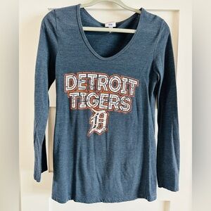Detroit Tigers Women's Blue Long Sleeve Top